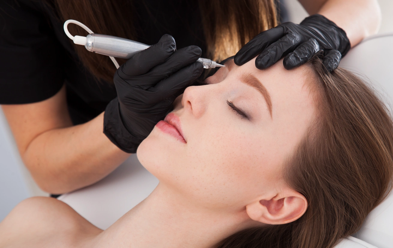 Woman Receiving Nano Brows